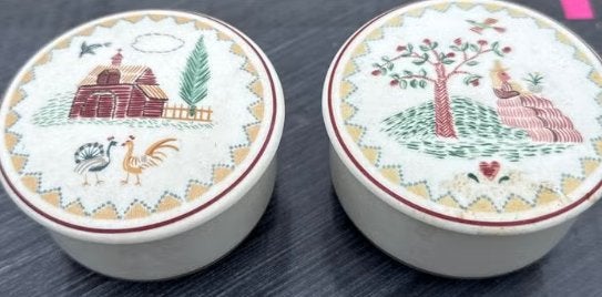 Villeroy & Boch American Sampler Doosjes (2 stuks), Gebruikt, Ophalen of Verzenden, Kom(men), Overige stijlen