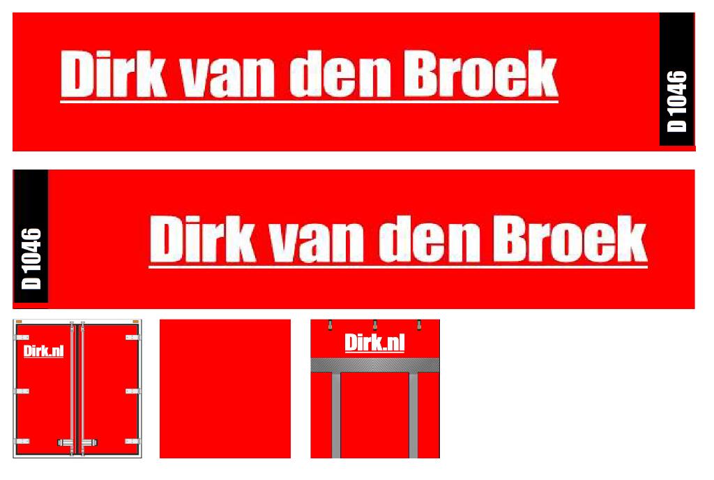 Vrachtauto decal 1:50 Dirk van den Broek ( type 1 ), Hobby en Vrije tijd, Modelauto's | 1:50, Verzenden, Nieuw, Bus of Vrachtwagen