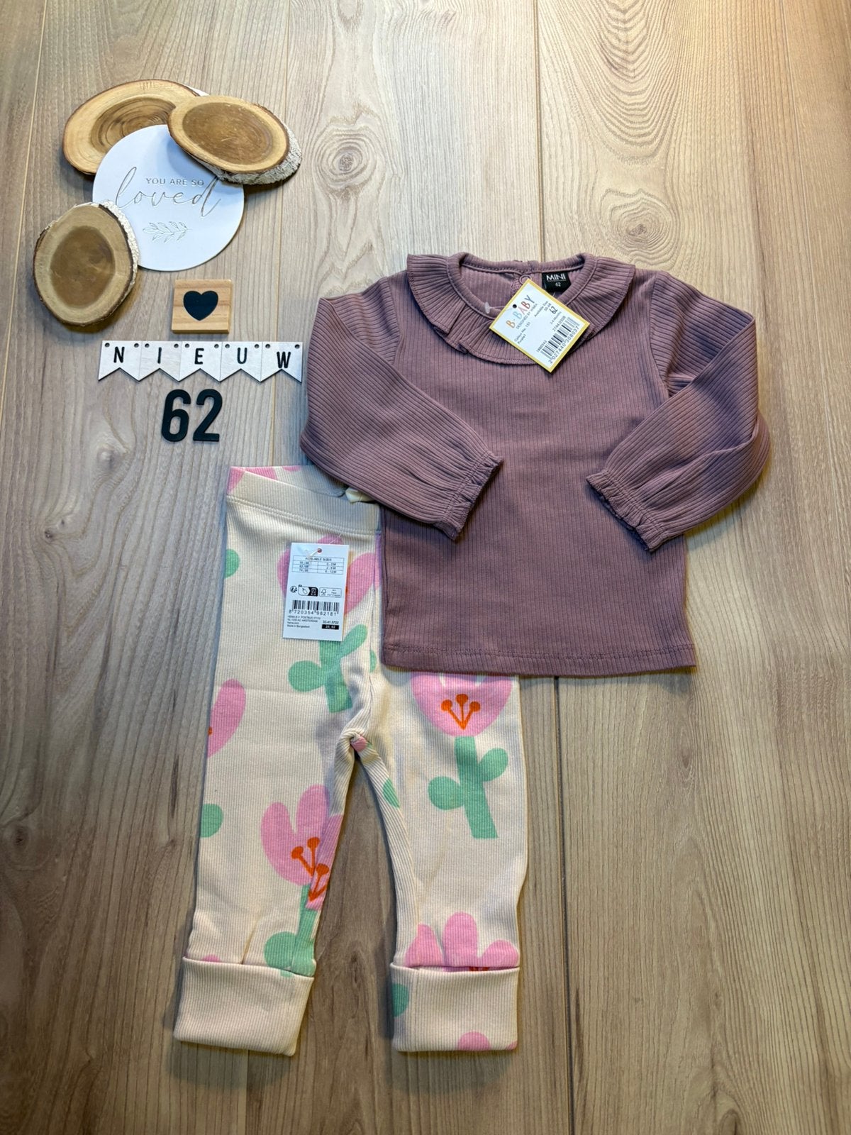 Baby meisje setje hema broekje, Wibra shirtje maat 62, Ophalen of Verzenden, Nieuw, Meisje, Setje