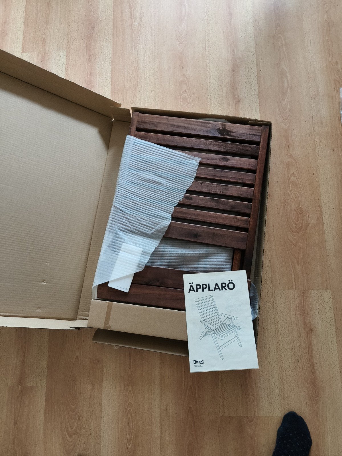 2x Nieuwe IKEA ÄPPLARÖ tuinstoelen in doos, Tuin en Terras, Ophalen of Verzenden, Nieuw, Hout, Inklapbaar