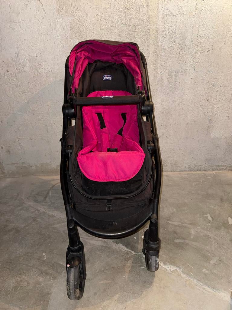 Chicco kinderwagen - Roze/Zwart, Ophalen, Gebruikt