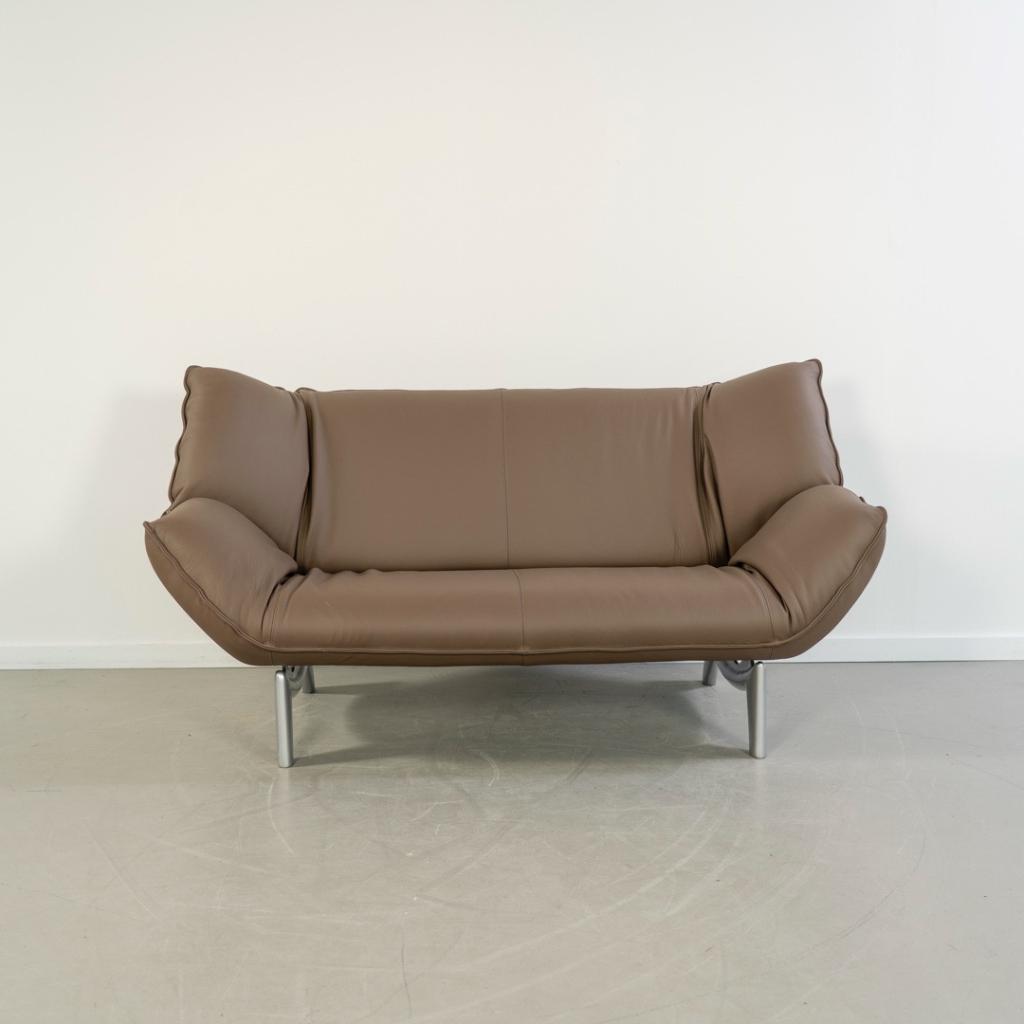 ACTIE!! 2x Leolux Tango 3-zits/223cm Bank Taupe - Gepolijst