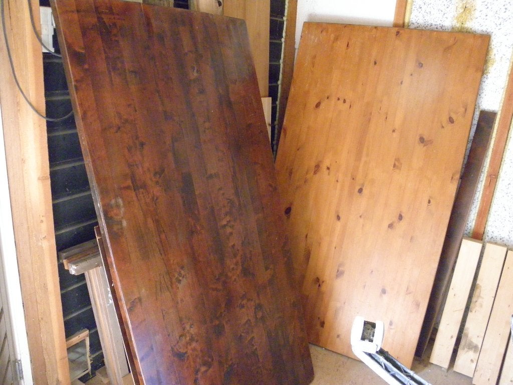 tafelbladen massief hout grenen of teak, Ophalen, Gebruikt, Grenenhout, 50 tot 100 cm