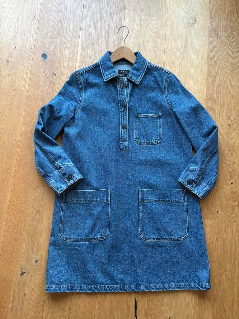 A.P.C. Jurkje Washed Denim - Maat: 36/S, Blauw, Ophalen of Verzenden, Zo goed als nieuw, Maat 36 (S)