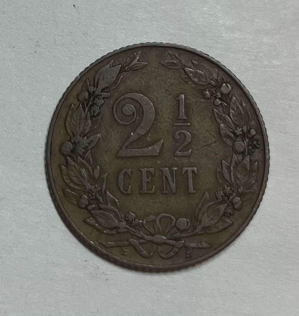 2,5 cent Nederland 1905, Postzegels en Munten, Ophalen of Verzenden, Koningin Wilhelmina