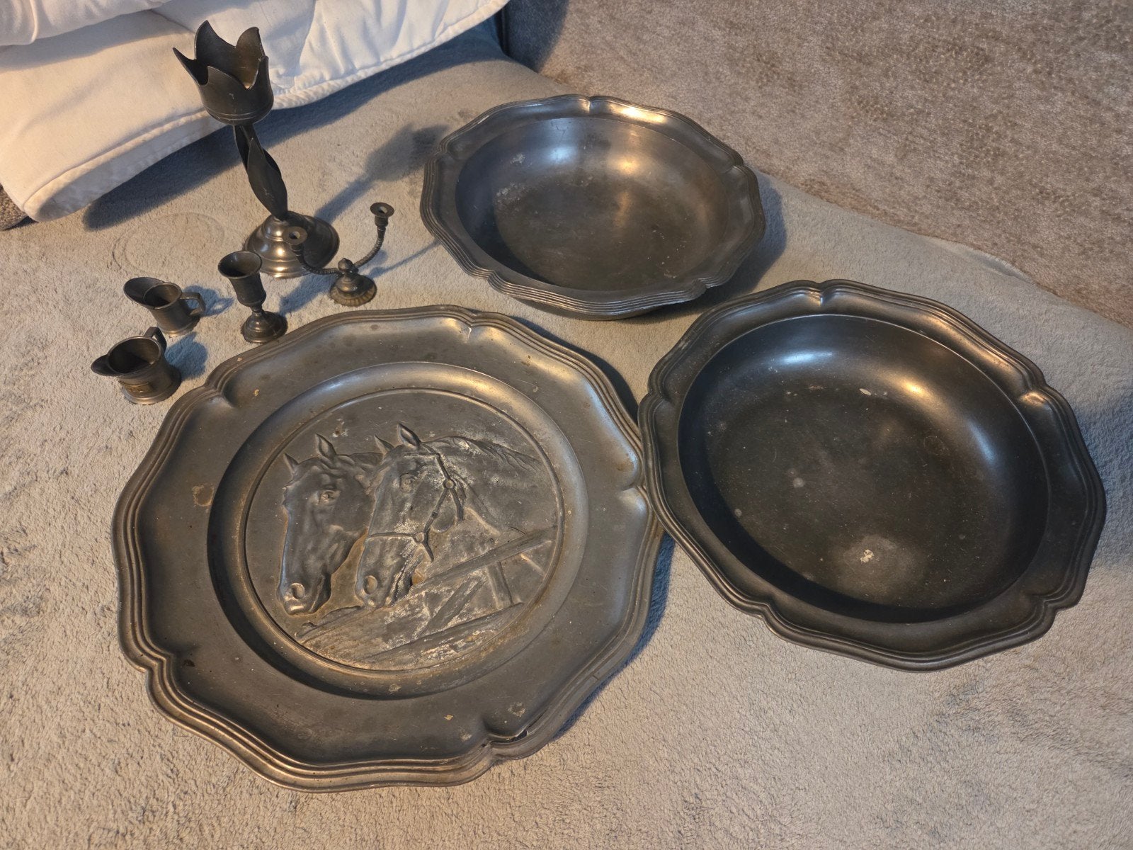 Diverse antieke tinnen voorwerpen, 5 kg, 92% tin, Ophalen of Verzenden