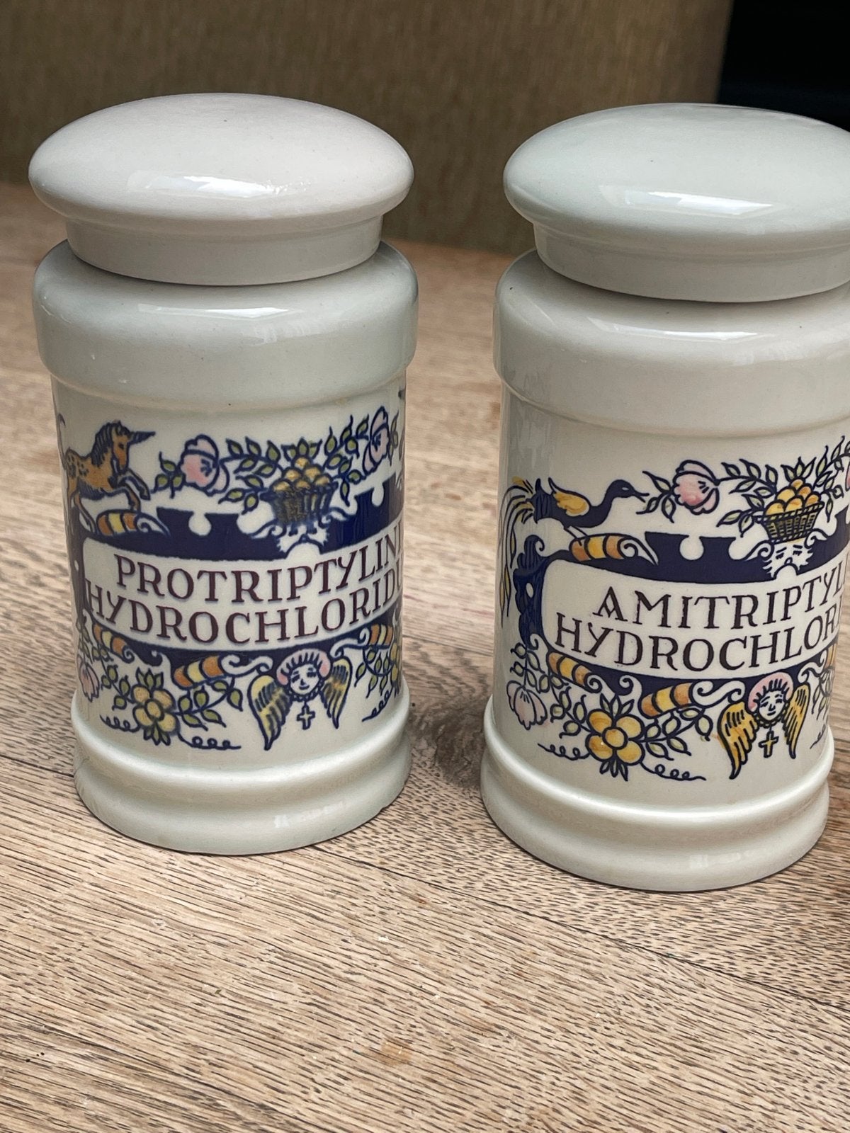 Vintage Apothekerspotten MSD 1962 - Protriptylin & Amitripty, Antiek en Kunst, Ophalen of Verzenden