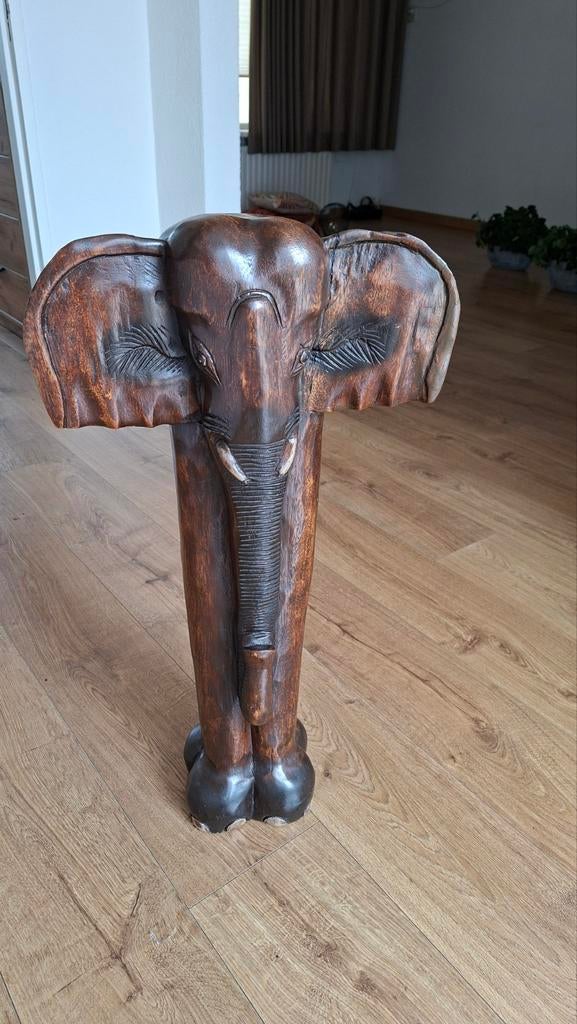 Zuil olifant hout, Huis en Inrichting, Woonaccessoires | Zuilen en Pilaren, Ophalen, Zo goed als nieuw