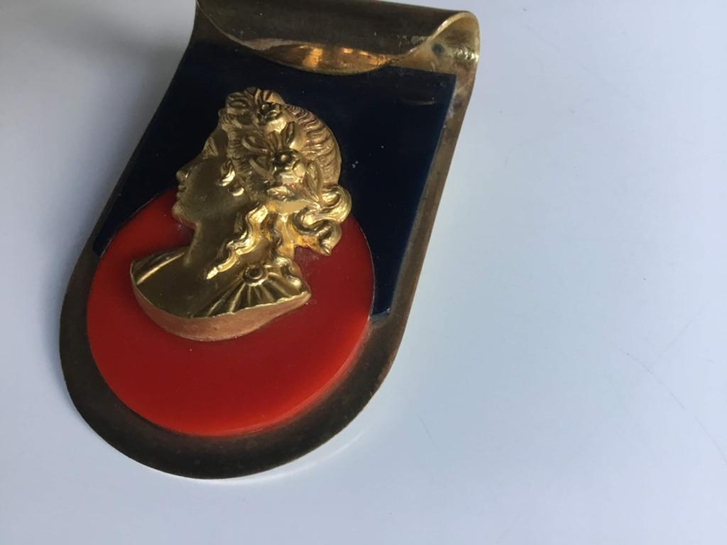 ART DECO ROOD/ZWART SJAAL KLEM ANTIEKE CLIPS €9,90, Ophalen, Zo goed als nieuw