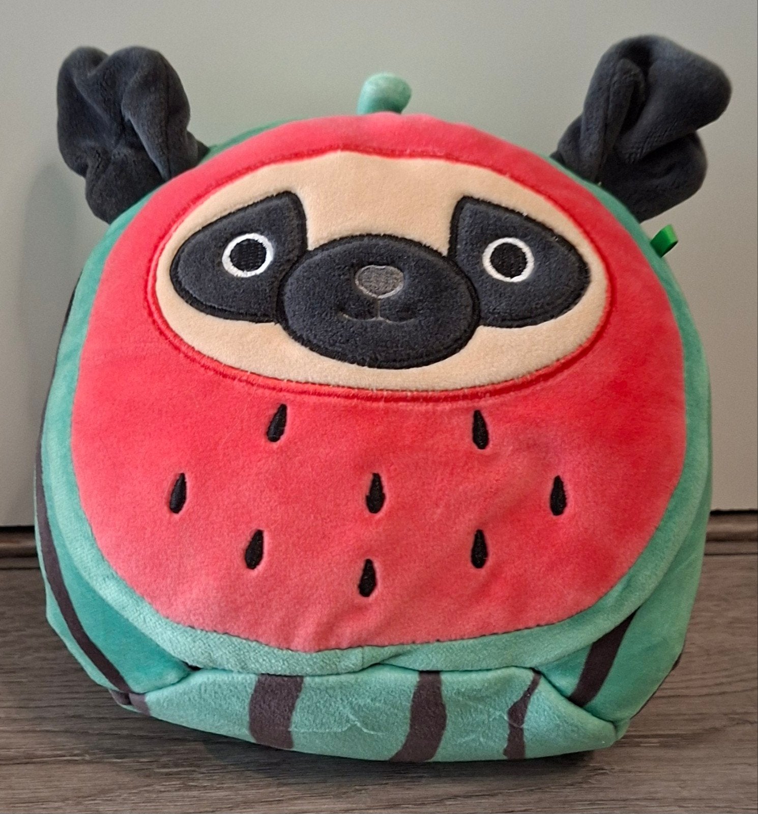 Squishmallow Hondje Watermeloen 22 cm - medium knuffel, Overige karakters, Zo goed als nieuw, Middelgroot (20 tot 80 cm), Meerkleurig