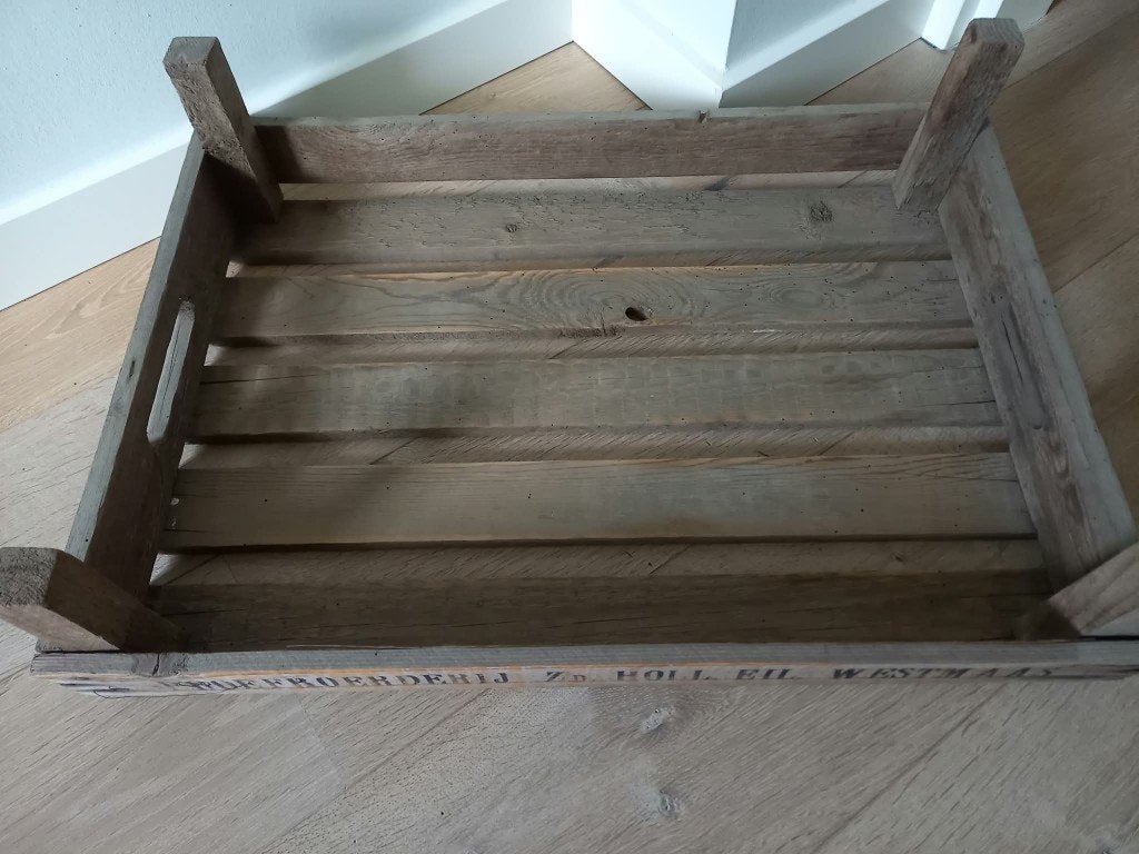 Houten landbouw- of veilingkist - in goede staat, Doe-het-zelf en Verbouw, Ophalen, 60 cm of meer, Minder dan 35 cm, Minder dan 50 cm