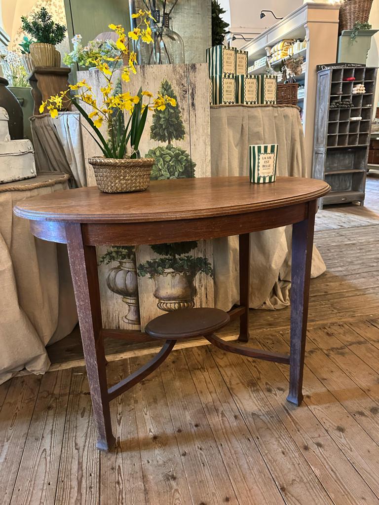 Antieke oude ovale hal wijn bijzet side table tafel