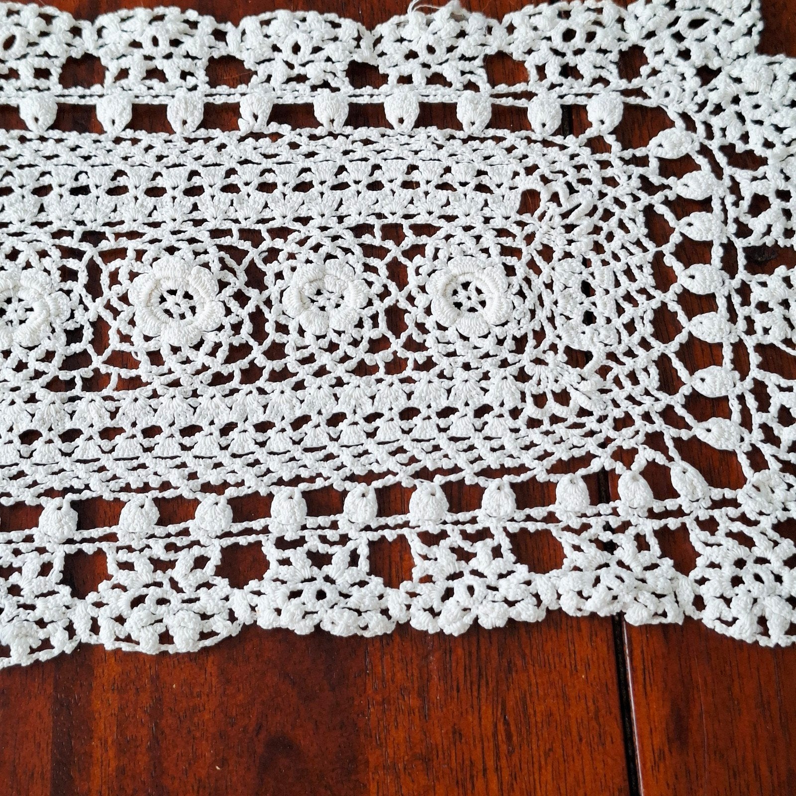 Vintage gehaakte tafelloper - handmade, Onbekend (Handgemaakt), Niet van toepassing, Niet van toepassing, Ophalen of Verzenden