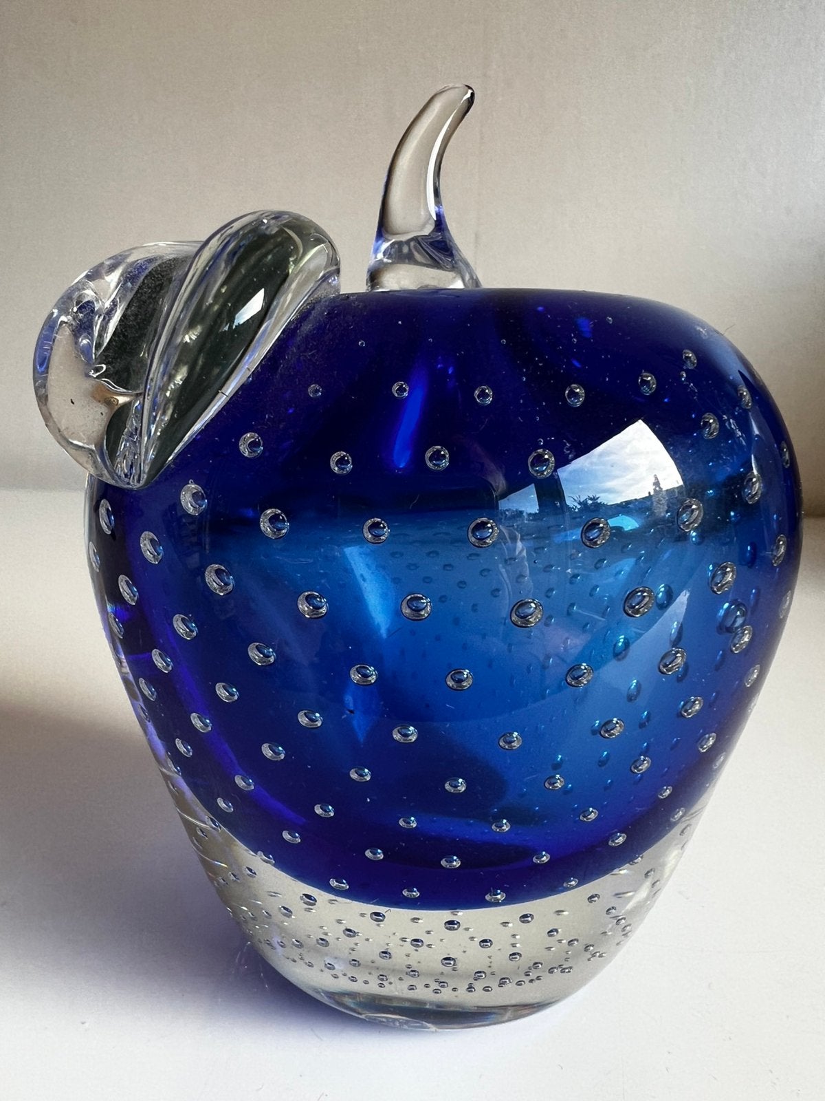 Vintage Murano Italy Paperweight Bullicante Glazen Appel 70s, Ophalen of Verzenden