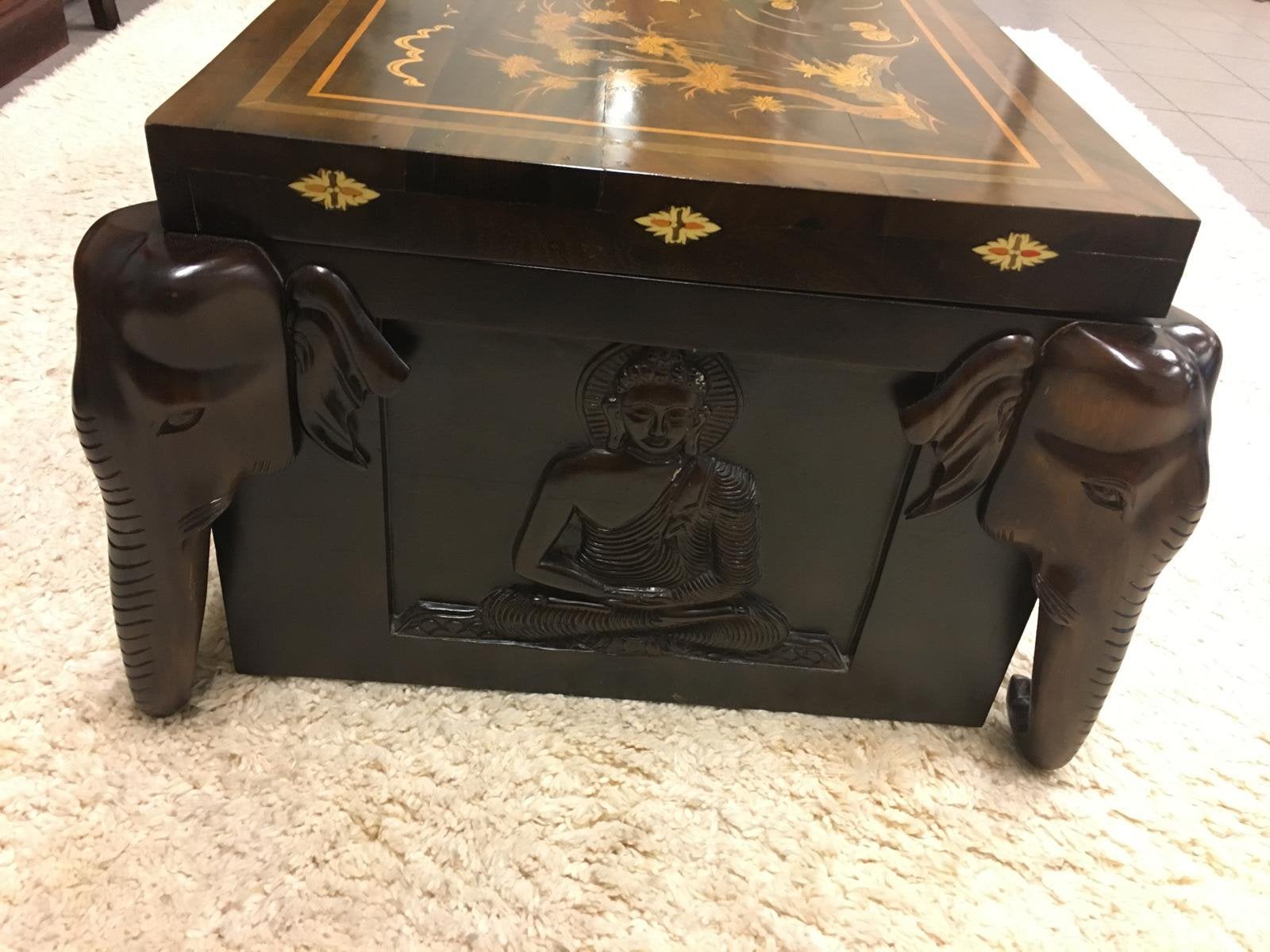Salontafel handgemaakt uit Sri Lanka, Ophalen, Zo goed als nieuw, Rechthoekig, 75 cm of meer