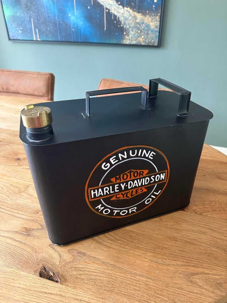 Decoratief Harley Davidson Olievat - Vintage Look, Ophalen, Zo goed als nieuw