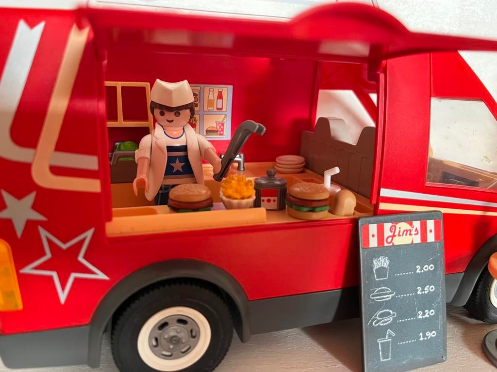 Playmobil foodtruck city life (5632) met doos, Kinderen en Baby's, Ophalen of Verzenden, Gebruikt