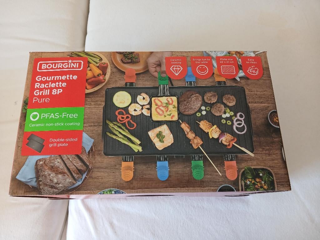 Bourgini gourmet-raclette-grill, Ophalen, Nieuw, 8 personen of meer