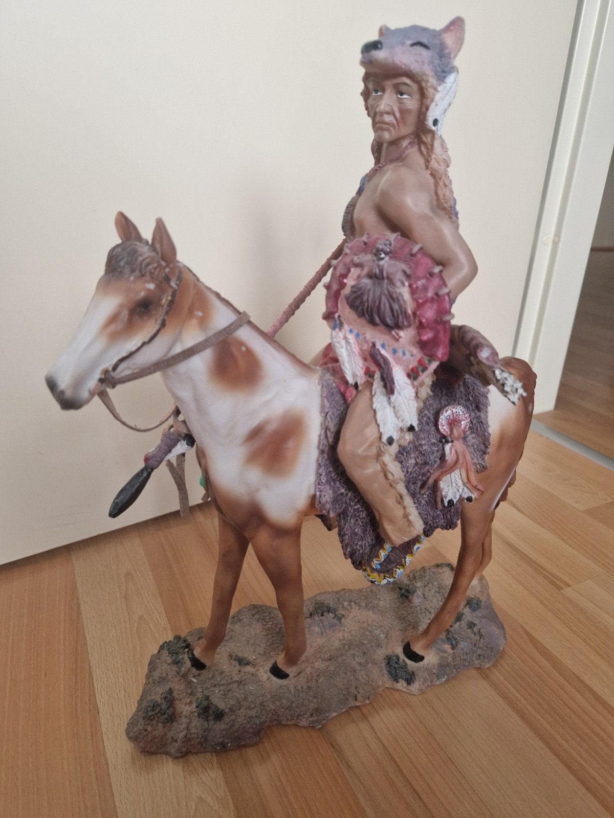 Decoratief Beeld Indiaan te Paard - Western Cultuur, Ophalen of Verzenden