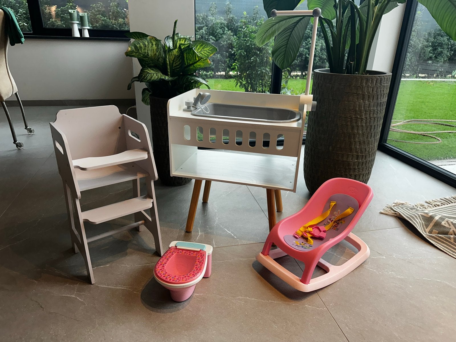 Poppenverzorgingsset: badje, stoel, potje - Baby Born/Astrup, Ophalen, Gebruikt, Overige typen