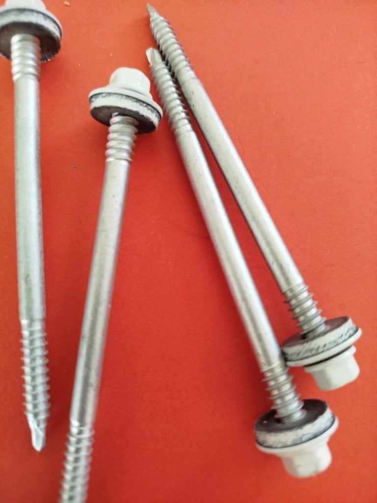 25-50 st.RVS-bi metalen Sandwichpaneel schroeven 5,5x90 wit, Overige materialen, N, N, Nieuw