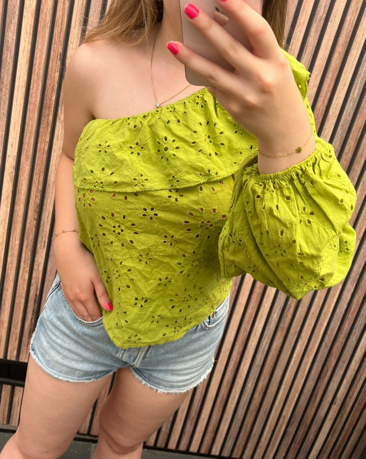 Off shoulder top, Ophalen of Verzenden, Nieuw, Groen, Korte mouw