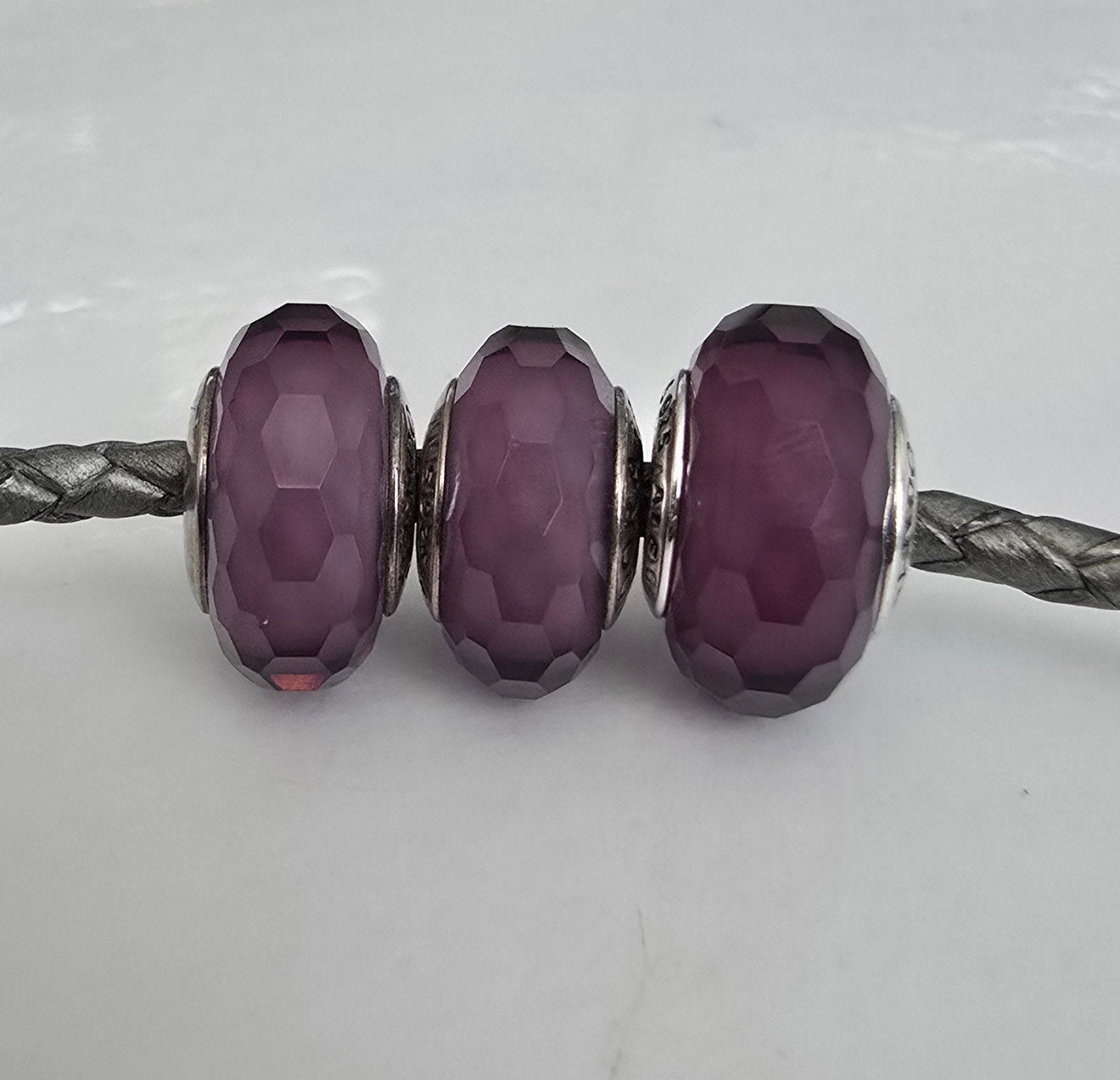 prachtige originele zilveren Pandora murano glasbedels Paars, Sieraden, Tassen en Uiterlijk, Bedels, Pandora, Ophalen of Verzenden
