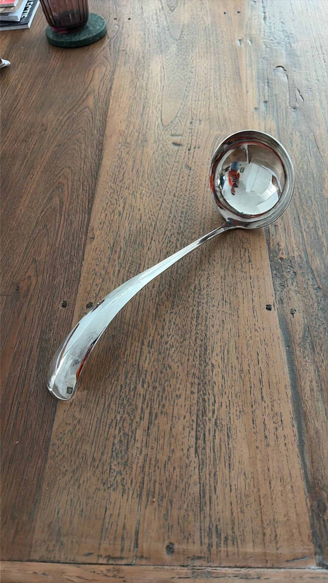 Zilveren soeplepel / serveerlepel Haags lofje, Antiek en Kunst, Ophalen of Verzenden, Zilver
