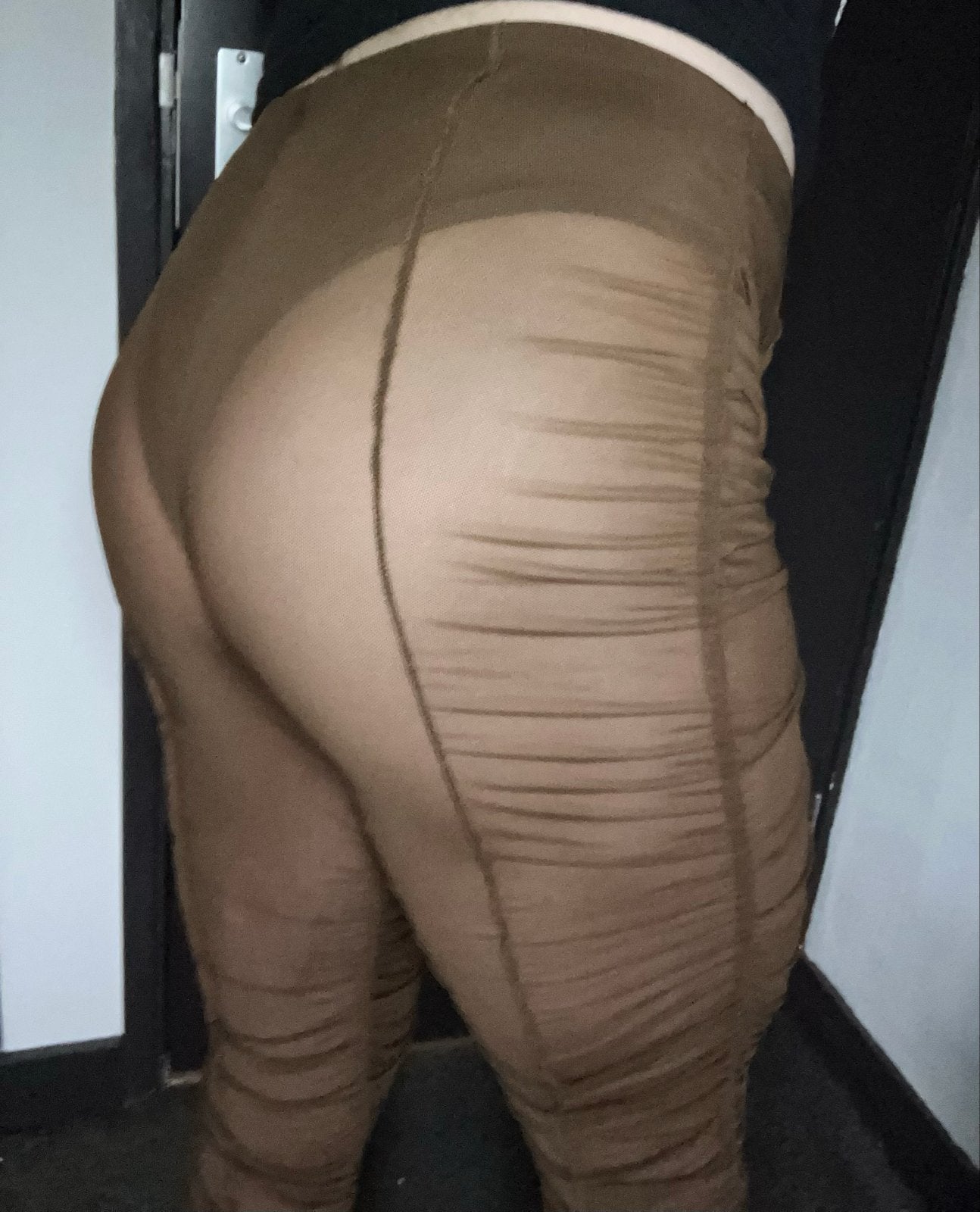 Shein Bruine Ruched Mesh Legging Maat M, Maat 38/40 (M), Bruin, Ophalen of Verzenden, Zo goed als nieuw