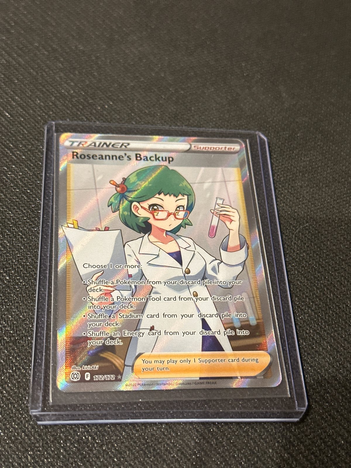Roseanne's Backup 172/172 Full Art Trainer Pokémon Kaart, Ophalen of Verzenden, Zo goed als nieuw, Losse kaart, Foil
