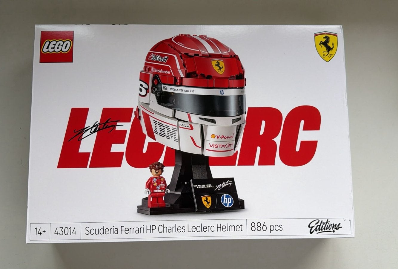 LEGO 43014  Ferrari Charles Leclerc Helm - Nieuw in doos, Lego, Overige thema's, Denemarken, Nieuw