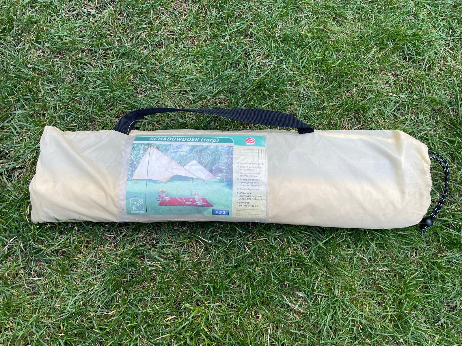 FUN CAMP Schaduwdoek Tarp 420x350 cm - Hoogte 200 cm, Ophalen, Gebruikt