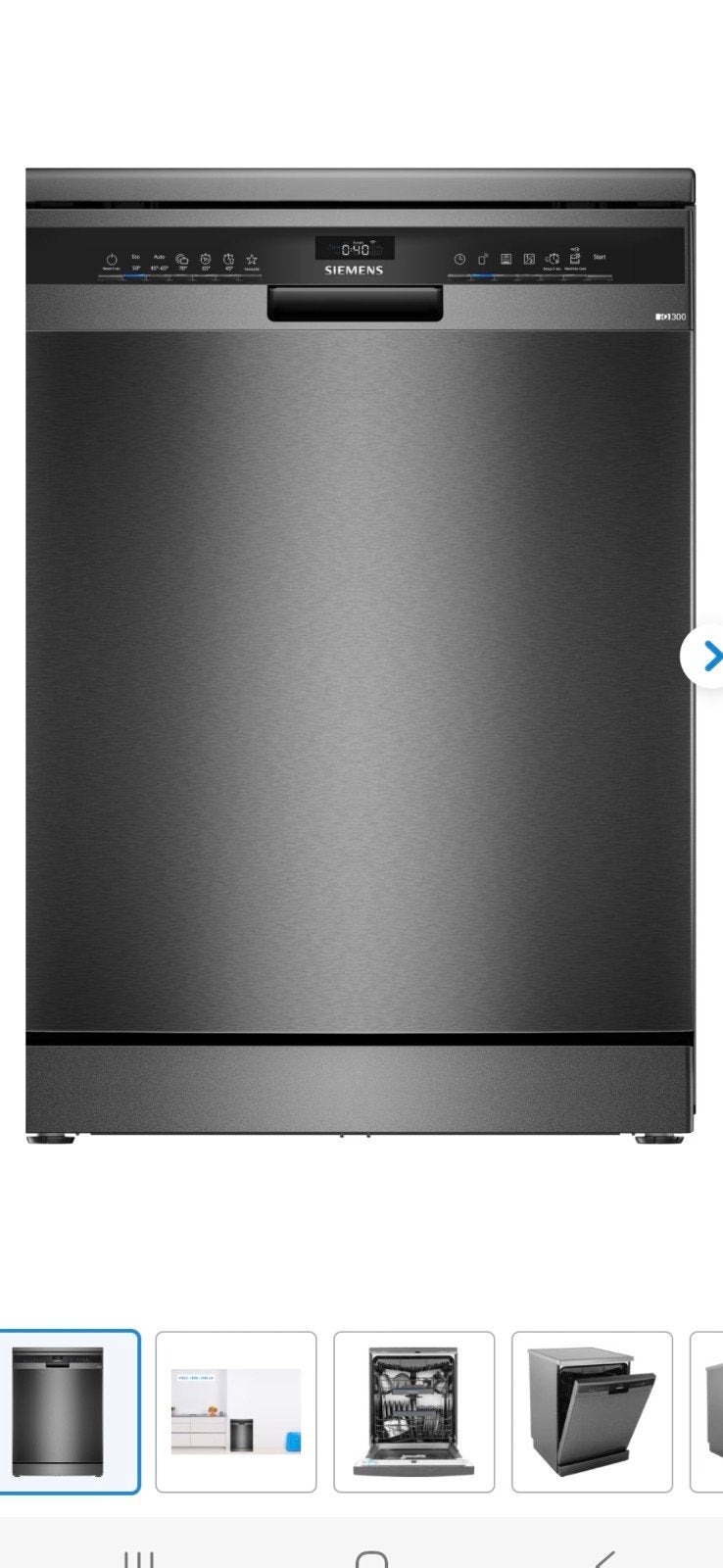 Siemens SN23EC03ME Vrijstaande Vaatwasser Zwart, Witgoed en Apparatuur, Energieklasse A of zuiniger, 60 cm of meer, Minder dan 10 liter