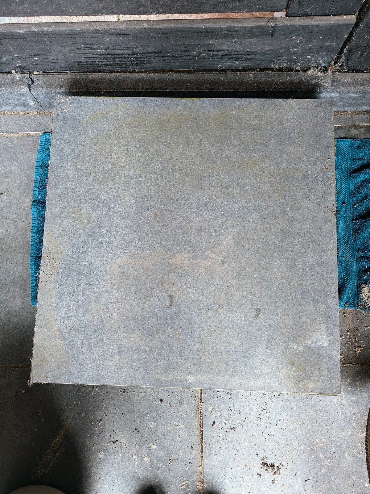 6 mat grijze tuin/terras tegels 60x60 cm, Tuin en Terras, Tegels en Klinkers, Ophalen, Gebruikt, Keramiek, Terrastegels