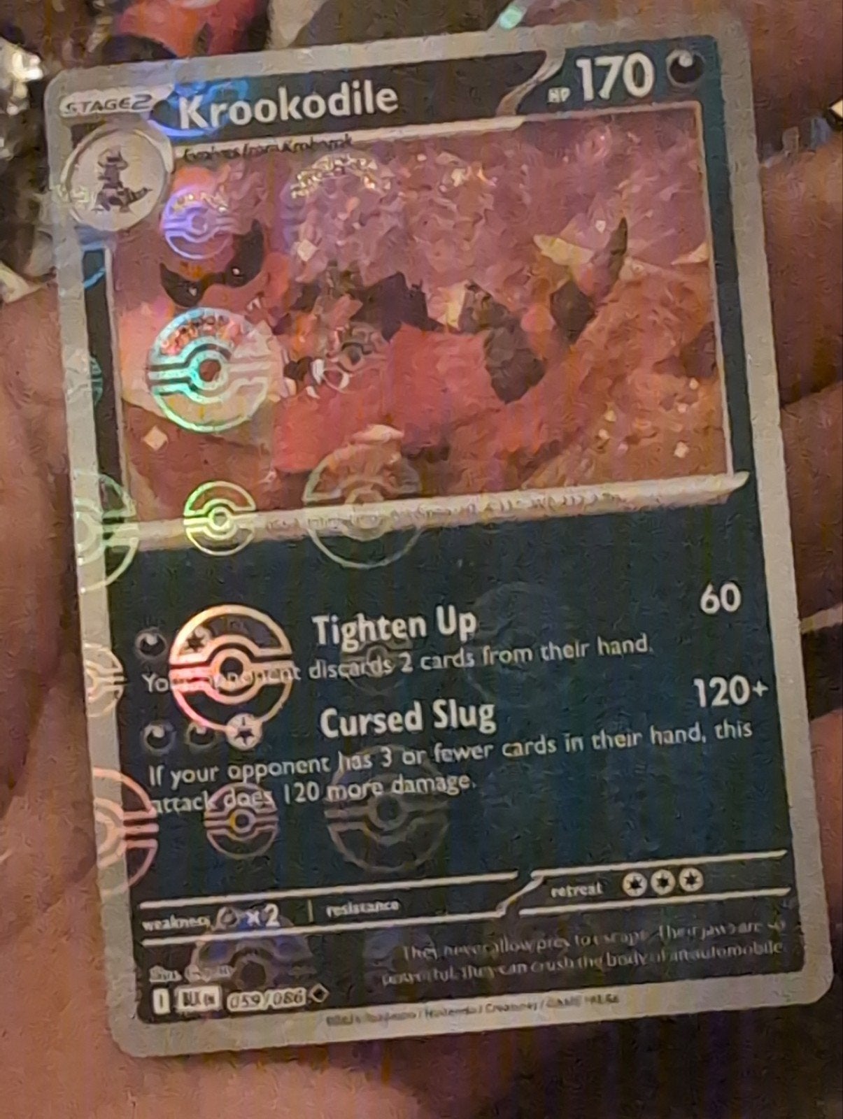 Krookodile Pokéball- Foil -, Ophalen of Verzenden, Zo goed als nieuw, Losse kaart, Foil
