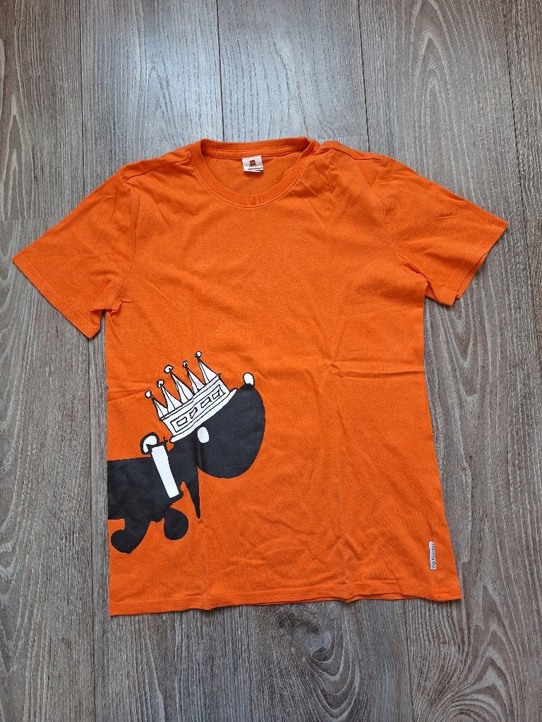 Oranje shirt met Takkie Hema maat 146/152, Meisje, Ophalen of Verzenden, Zo goed als nieuw, Shirt of Longsleeve