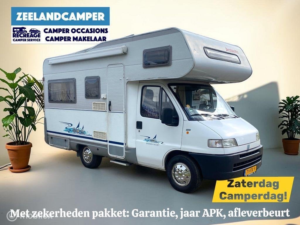 Dethleffs Globetrotter - ideale kindercamper - stapelbed, Caravans en Kamperen, Alkoof, Fietsendrager, 6 tot 7 meter, Bedrijf