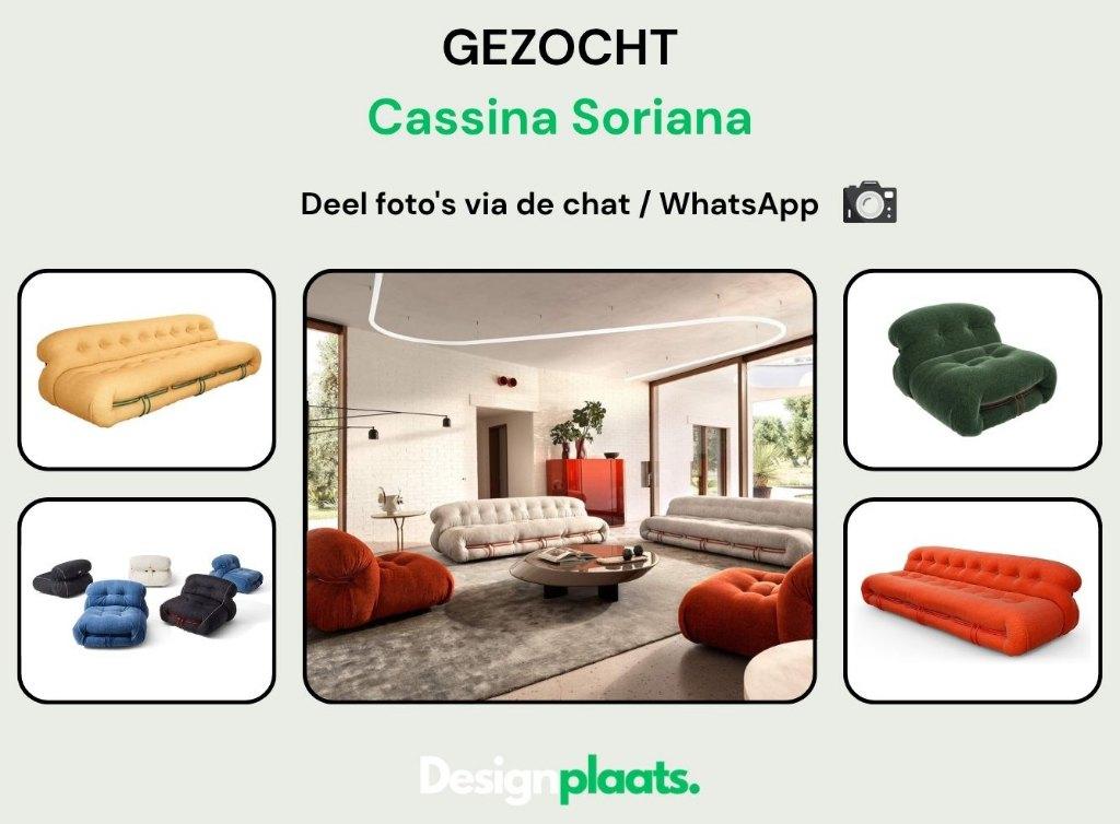 GEZOCHT: Cassina Soriana - Directe Inkoop, Huis en Inrichting, Banken | Bankstellen, Zo goed als nieuw, Minder dan 150 cm, Ophalen of Verzenden