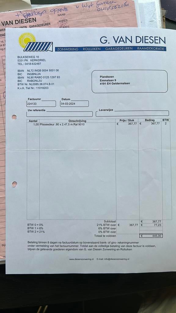 Unilux verstelbare plissé hordeur - 2.475 x 0.90, Ophalen, 80 tot 100 cm, 215 cm of meer, Hordeur