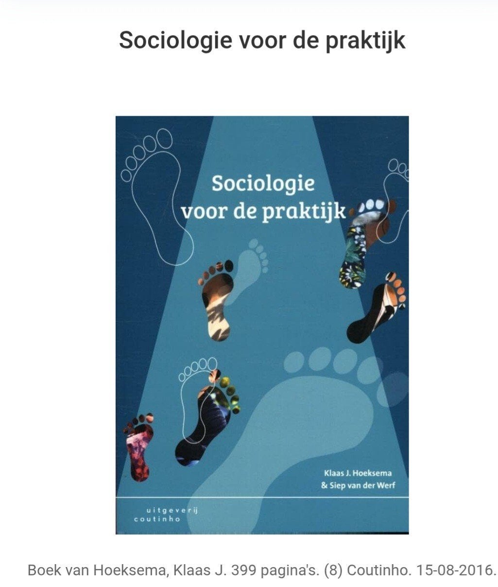 Sociologie voor de praktijk - Klaas J. Hoeksema, Gelezen, Klaas J. Hoeksema & Siep van der Werf, Gamma, HBO