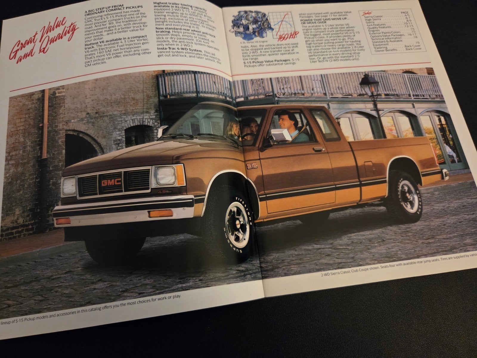 Brochure GMC S-15 Pickups 1989 USA, Ophalen of Verzenden, Zo goed als nieuw, Overige merken