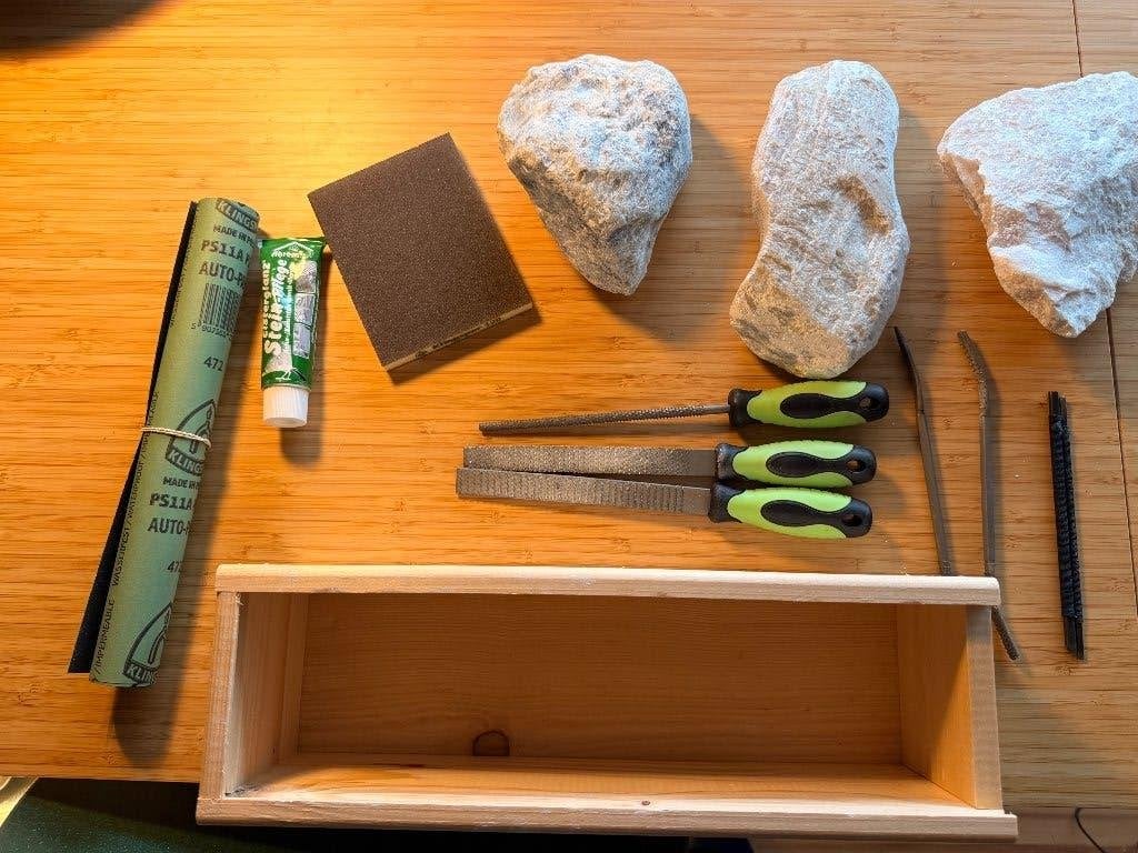 Speksteen set, Antiek en Kunst, Ophalen, Overige onderwerpen, Blauw, 20 - 50 cm