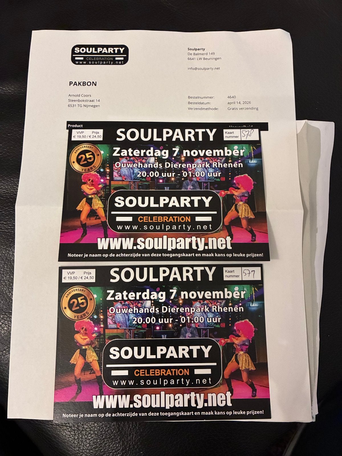 2 tickets Soulparty in Rhenen, Tickets en Kaartjes