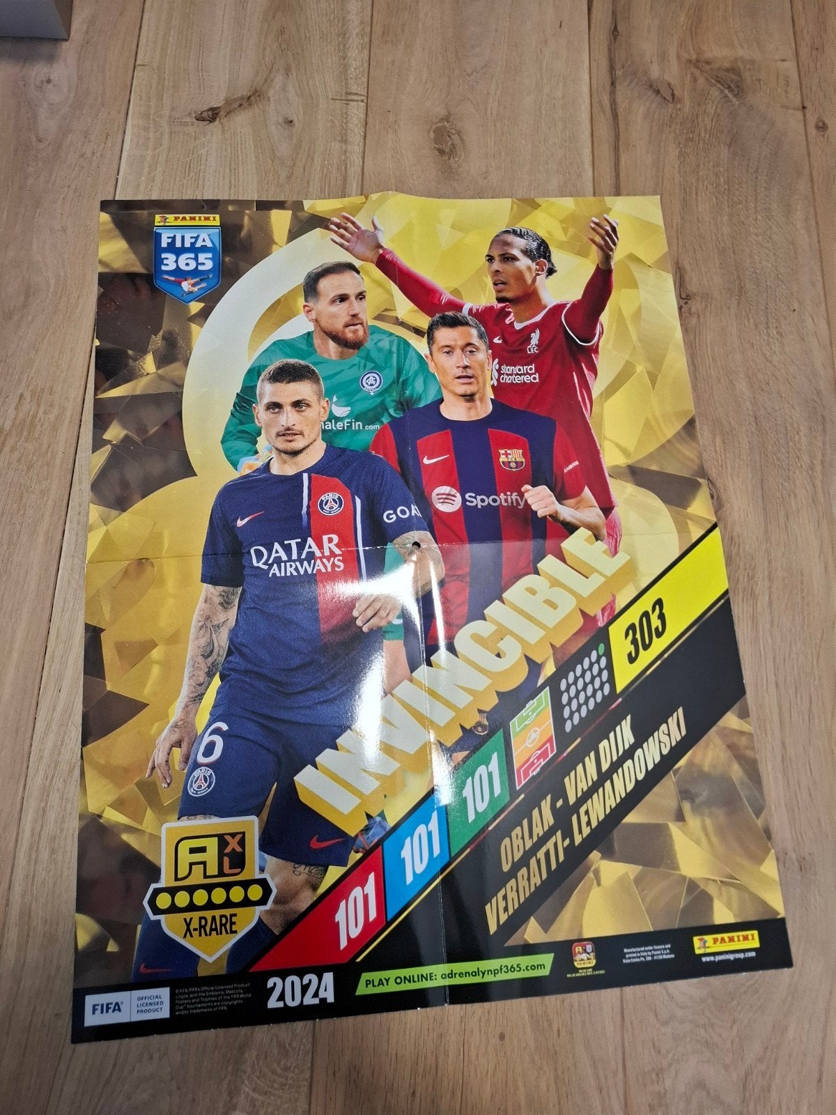 Panini FIFA 365 Adrenalyn XL 2024 Invincible X-Rare Poster, Ophalen of Verzenden