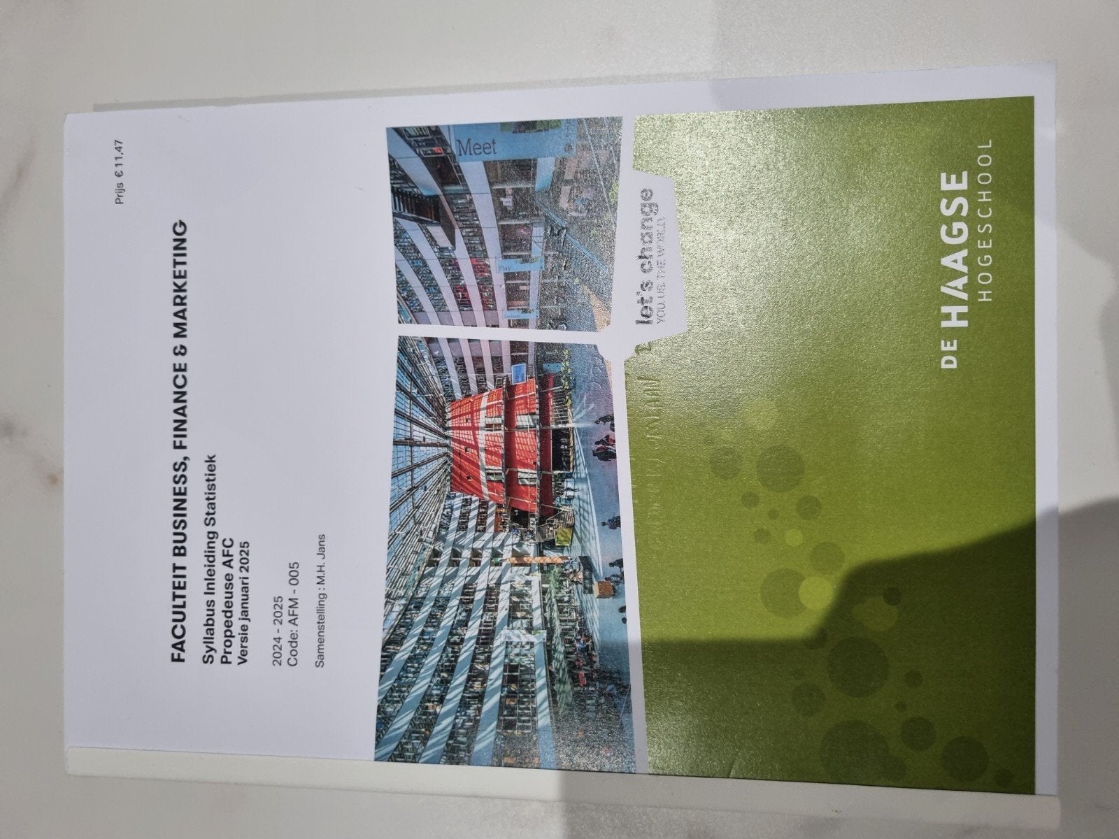 Syllabus Inleiding Statistiek - De Haagse Hogeschool, M.H. Jans, Zo goed als nieuw, Gamma, HBO