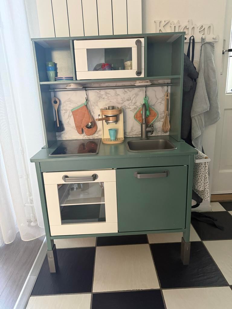Ikea gepersonaliseerde keuken met accessoires, Ophalen, Zo goed als nieuw, Hout, Speelkeuken