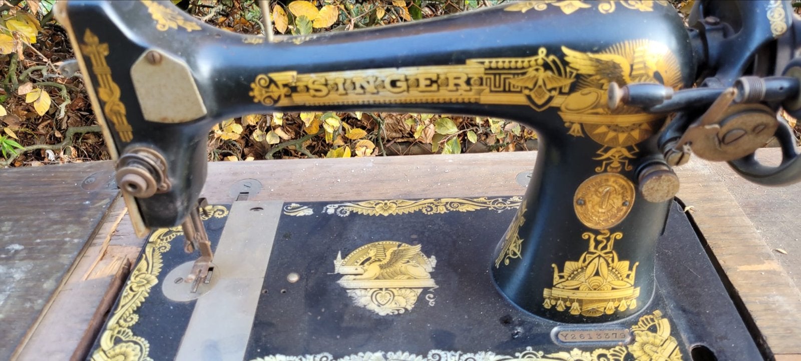 Antieke Singer Naaimachine met Houten Kast, Ophalen
