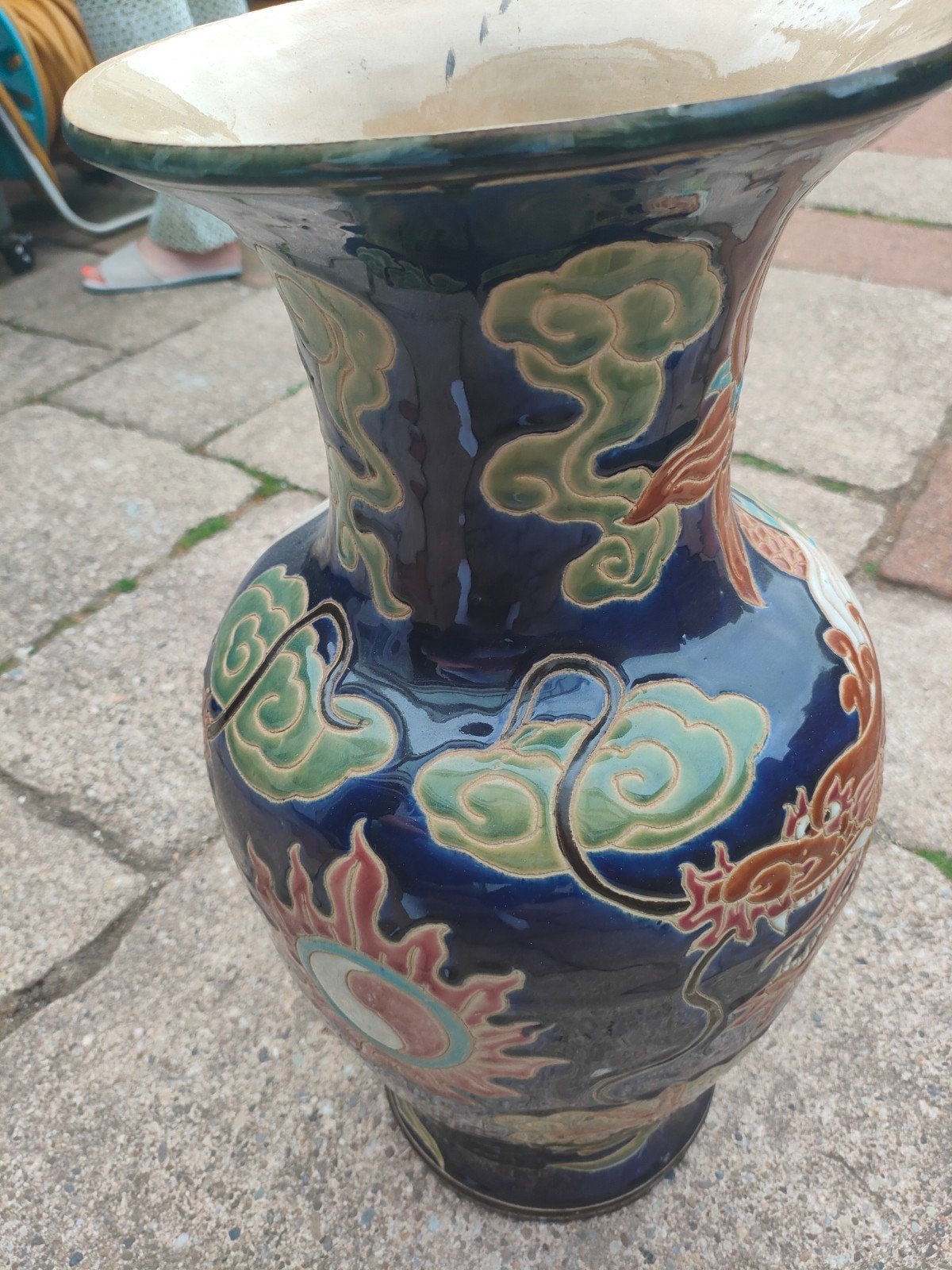 Grote Oosterse Vaas met Drakenmotief, Antiek en Kunst, Antiek | Vazen, Ophalen