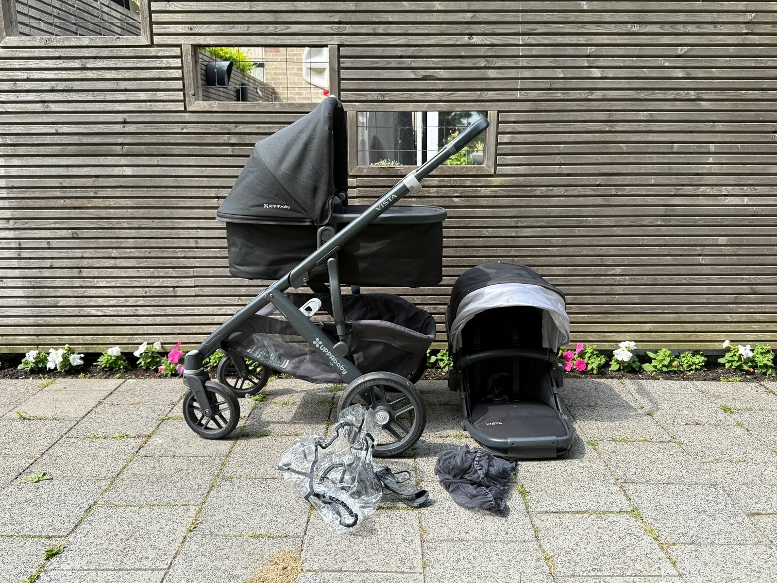Complete UPPAbaby Vista V2 kinderwagen met reiswieg, Kinderen en Baby's, Kinderwagens en Combinaties, Gebruikt, Combiwagen, Verstelbare duwstang