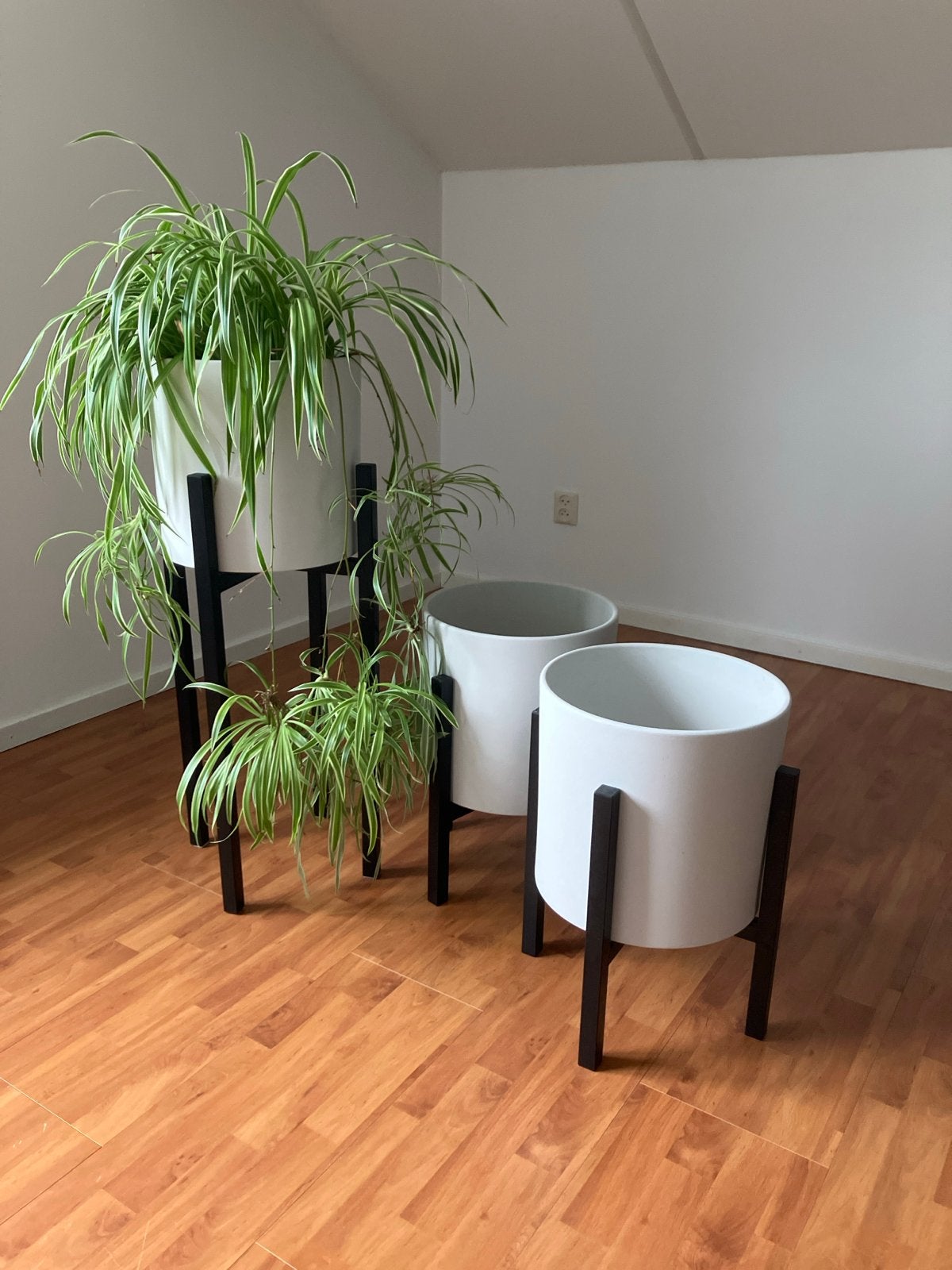 Set van 3 moderne plantenstandaards, Tuin en Terras, Gebruikt, Rond, Binnen, Metaal